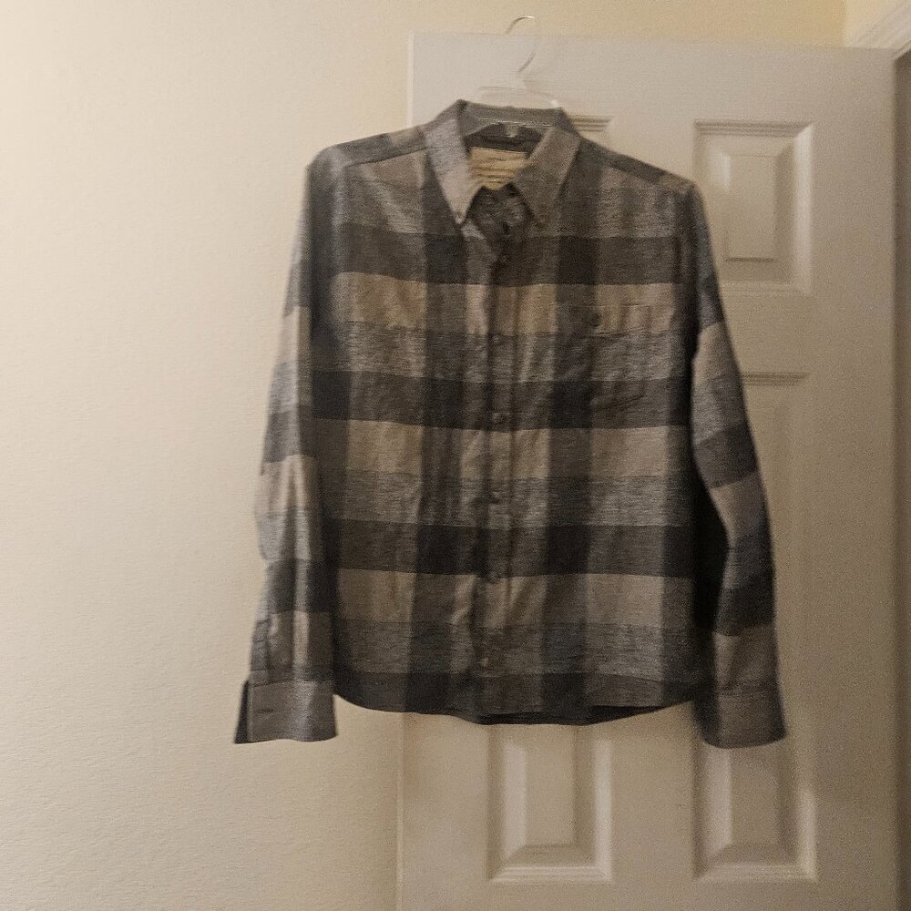 Weatherproof gray flannel button down Y2K Grunge durable Rodeo western shirt M